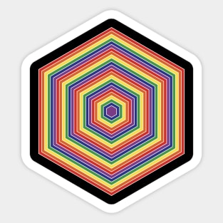 Retro Rainbow Hex Sticker